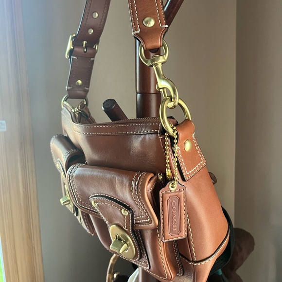 Coach Brown Leather Crossbody Bag with Gold Accents - Picture 5 of 7